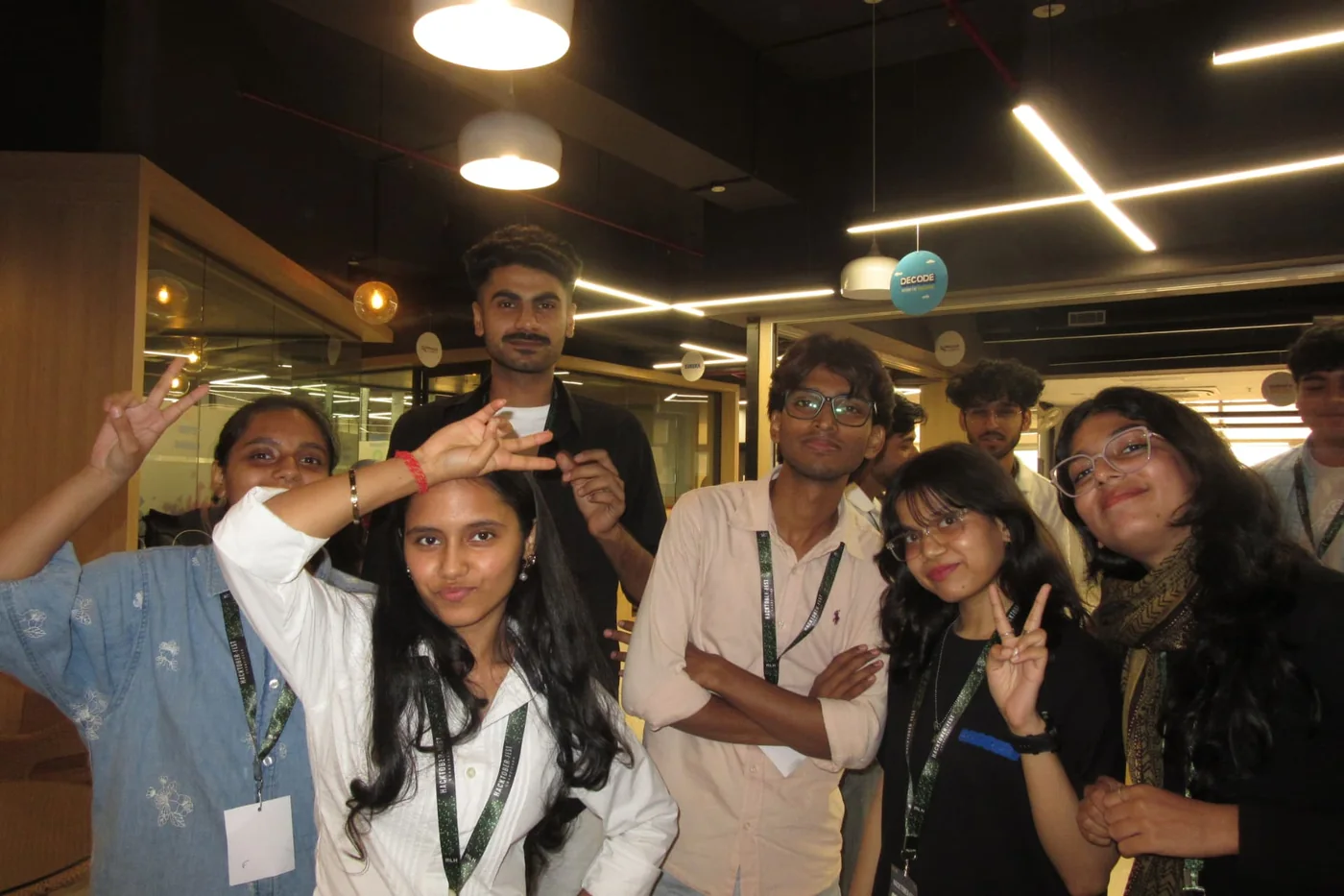 A group of hackers posing together during the event